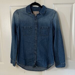 NWOT Banana Republic Ombré Denim Button-Up Shirt